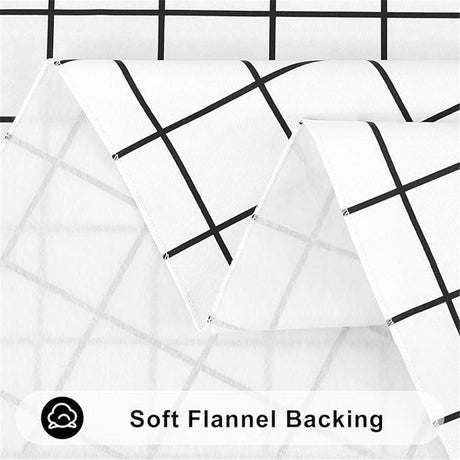 Rectangular checkered tablecloth PEVA for kitchen dining, picnic and camping, wrinkle free and washable tablecloth, black+white, 137*90cm