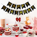2pcs Black Gold Happy Birthday Banner Birthday Party Supplies for Adult Boy Girl  Black Bday Party Decorations & Decor for Men & Women.