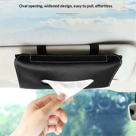 Car Tissue Holder  - Black Sun Visor Napkin Holder - Tissue and Disposable Mask Holder for Car - Handy and Compact to Organize Your Tissues and Masks（BLack）