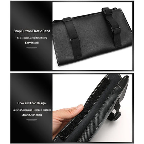Car Tissue Holder  - Black Sun Visor Napkin Holder - Tissue and Disposable Mask Holder for Car - Handy and Compact to Organize Your Tissues and Masks（BLack）