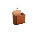 2pcs Car Vent Storage Bag, PU Leather Automotive Dashboard Organizer Pocket with Hook, Portable Vehicle Hanging Storage Pouch for Key, Coin, Cell Phone, Sunglasses （brown）