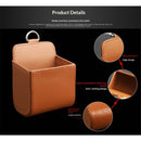 2pcs Car Vent Storage Bag, PU Leather Automotive Dashboard Organizer Pocket with Hook, Portable Vehicle Hanging Storage Pouch for Key, Coin, Cell Phone, Sunglasses （brown）