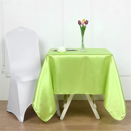 85inch/215cm   Tablecloth Overlay, Green Square Tablecloth Cover, Wrinkle-Free Table Cover, Stain-Resistant Fabric for Party, Wedding, Banquet Table Decoration