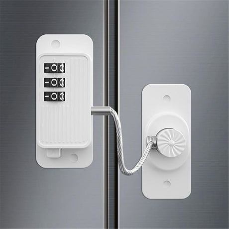 Heavy Duty Combination Refrigerator Lock (2 Pack) - Cabinet Locks Baby Proofing, No Drilling Adhesive Fridge Locks, for Fridge, Cabinets, Drawers, Window and Child Safety Cabinet Lock（white）