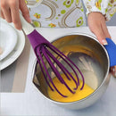2pcs Kitchen Twist Whisk, 29CM Plastic Flat Balloon Whisk Thick Wire Egg Frother Beater Non Stick Cookware For Cooking Blending Whisking Stirring, Purple+Red