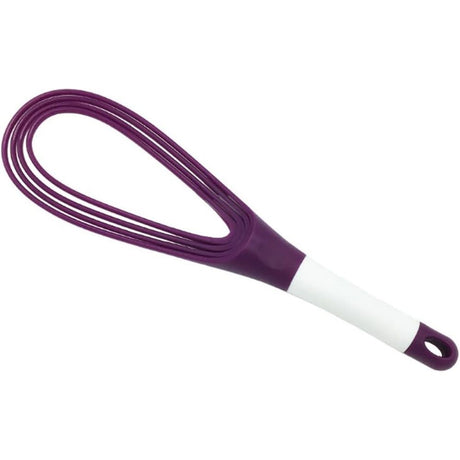 2pcs Kitchen Twist Whisk, 29CM Plastic Flat Balloon Whisk Thick Wire Egg Frother Beater Non Stick Cookware For Cooking Blending Whisking Stirring, Purple+Red