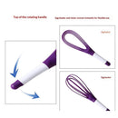 2pcs Kitchen Twist Whisk, 29CM Plastic Flat Balloon Whisk Thick Wire Egg Frother Beater Non Stick Cookware For Cooking Blending Whisking Stirring, Purple+Red
