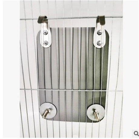Bird Mirror for Cage, Bird Parrot Mirror with Rope for Cockatiel Conures, Lovebirds, Parrot, Canaries, and Budgies（Mirror+6 Bell String）