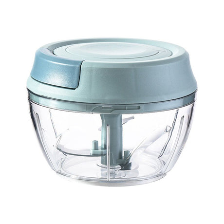 Manual Food Processor Vegetable Chopper, Portable Hand Pull String Garlic Mincer Onion Cutter for Veggies, Ginger, Fruits, Nuts, Herbs, etc.,  Blue