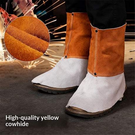 cowhide Welding Spats - Heat and Abrasion Resistant Welding Boot Covers - Shoes Protectors - Welding Gaiters, 1 Pair