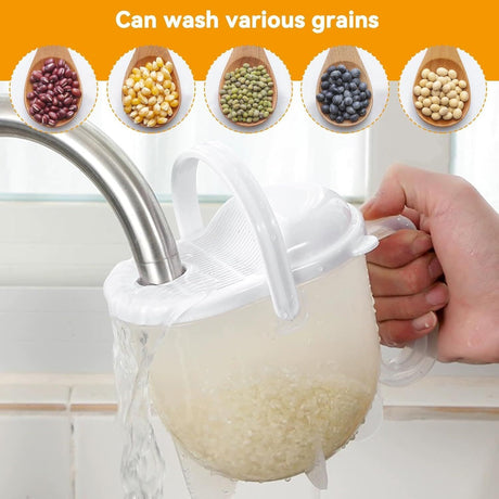 Hands free rice washing device Quick Rice Washer-Food Cleaning Machine - Washes Rice, Grains, Beans, Fruit Vegetables