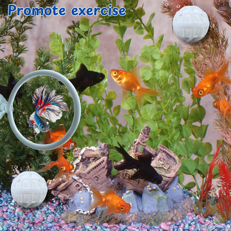 2 set Enrichment Toys with Filter Ball set, Turtle Water Cleaner Ball, Aquarium Feeding Ring with Balls, Betta Fish Toy, Aquatic Turtle Enrichment Toy, Tortoise Supplies (729mm)