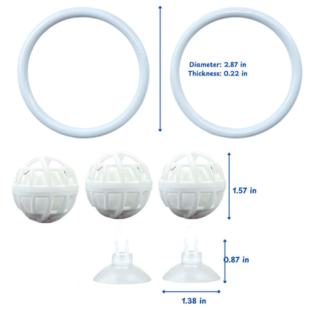 2 set Enrichment Toys with Filter Ball set, Turtle Water Cleaner Ball, Aquarium Feeding Ring with Balls, Betta Fish Toy, Aquatic Turtle Enrichment Toy, Tortoise Supplies (729mm)