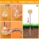 2 Pack Chicken Feeding Toy, Chicken Enrichment Toys with Spring and Ground Stake, Chicken Treat Dispenser Peck Toy for Hens Poultry Duck Birds Parrot Cat