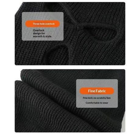 2pcs 3 Hole Winter Knitted Mask, Full Face Cover Ski Scarf Mask Warm for Adult Skiing, Motorcycle,Wind Protection