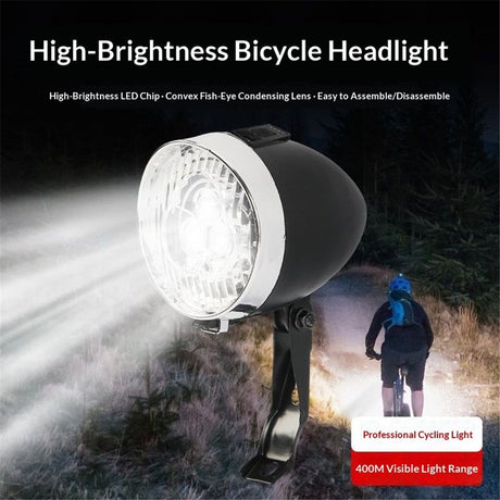 Vintage Retro Bicycle Bike Front Light Lamp LED Fixie Headlight with Bracket, for Women, Beach Cruiser Accessories