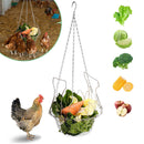 Hanging Chicken Treat Feeder, Fordable Chicken Vegetable Hanging Feeder for coop, Sturdy Chicken Treat Dispenser with Hanging Chain Chicken Accessories