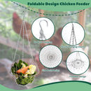 Hanging Chicken Treat Feeder, Fordable Chicken Vegetable Hanging Feeder for coop, Sturdy Chicken Treat Dispenser with Hanging Chain Chicken Accessories