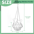 Hanging Chicken Treat Feeder, Fordable Chicken Vegetable Hanging Feeder for coop, Sturdy Chicken Treat Dispenser with Hanging Chain Chicken Accessories