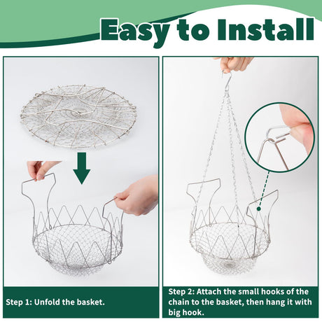 Hanging Chicken Treat Feeder, Fordable Chicken Vegetable Hanging Feeder for coop, Sturdy Chicken Treat Dispenser with Hanging Chain Chicken Accessories