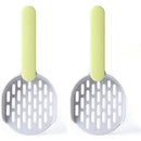 2 pack Easy to Clean Sifting Litter Scoop Shovel,Cat Litter Cat Poop Tool High-Grade ABS Plastic Cat Litter Scoop is Durable (Green)