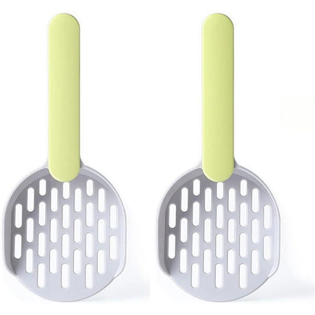2 pack Easy to Clean Sifting Litter Scoop Shovel,Cat Litter Cat Poop Tool High-Grade ABS Plastic Cat Litter Scoop is Durable (Green)