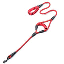 Dog Leash 5ft Long with 2 Comfortable Padded Handles, Reflective Threads Double Handles Lead for Control Safety Dog Training Leash for Small Medium Large Dogs (5 FT, Red)