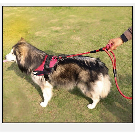 Dog Leash 5ft Long with 2 Comfortable Padded Handles, Reflective Threads Double Handles Lead for Control Safety Dog Training Leash for Small Medium Large Dogs (5 FT, Red)