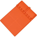 Silicone Griddle Tools Mat, Griddle Accessories Side Shelf Mat Grill Pad for Outdoor Grill Kitchen Counter Spatula Silicone Mat with Drip Pad (Orange)