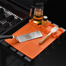 Silicone Griddle Tools Mat, Griddle Accessories Side Shelf Mat Grill Pad for Outdoor Grill Kitchen Counter Spatula Silicone Mat with Drip Pad (Orange)