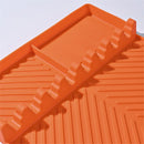 Silicone Griddle Tools Mat, Griddle Accessories Side Shelf Mat Grill Pad for Outdoor Grill Kitchen Counter Spatula Silicone Mat with Drip Pad (Orange)