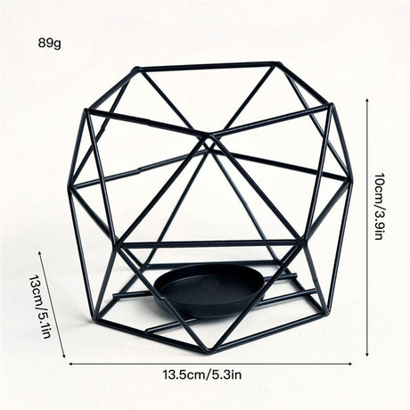 Candle Holder Tealight Holders - 2 Pcs Black Candle Holders for Tea Light & Pillar Candles， Geometric Table Decor for Wedding Party Centerpieces Birthday Gifts