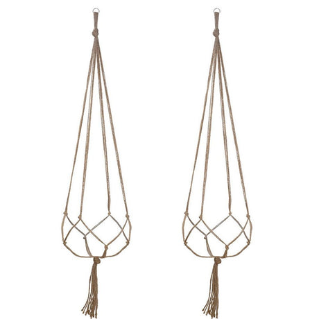 4 pack Hemp Rope Plant Hanger Hanging Planter 47.2 Inch for Plant Pot, Without Pot and Plant (Light Brown-Hemp)