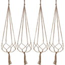 4 pack Hemp Rope Plant Hanger Hanging Planter 47.2 Inch for Plant Pot, Without Pot and Plant (Light Brown-Hemp)