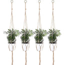 4 pack Hemp Rope Plant Hanger Hanging Planter 47.2 Inch for Plant Pot, Without Pot and Plant (Light Brown-Hemp)