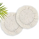 4 pack Coasters Woven Boho Handmade Placemats, for Desk Table Kitchen Dining Room Drink Picnic Housewarming Home Decor Rattan