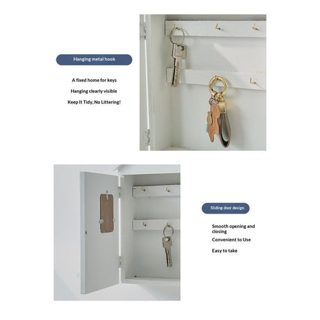 Nautical Style Key Cabinet, Mediterranean Wall Mounted Key Cabinet Wooden Keys Organizer for Office Home Bookstore Dining Room
