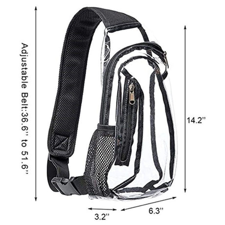 Clear Sling Bag, Stadium Approved Clear Bag, Transparent Chest Daypack for Hiking, Stadium or Concerts（only bag）