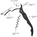 2 pack Double Hinged Waiter's Corkscrew Wine Opener, Stainless Steel Wine Bottle Opener with Built In Foil Cutter, Home Bar Tools, Bar Cart Accessories, Wedding Gifts（black）