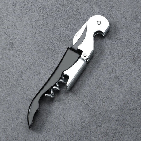 2 pack Double Hinged Waiter's Corkscrew Wine Opener, Stainless Steel Wine Bottle Opener with Built In Foil Cutter, Home Bar Tools, Bar Cart Accessories, Wedding Gifts（black）