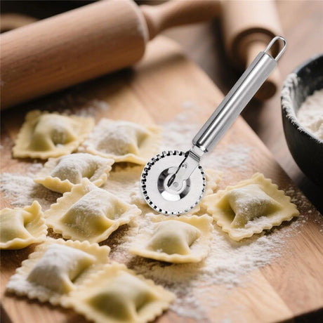 Ravioli Cutter with Stainless Steel Wheel, Ideal for Cutting, Sealing, and Crimping Pasta, Dough, pierogi and dumplings, multi pastry cutter, pastry cutter crimper