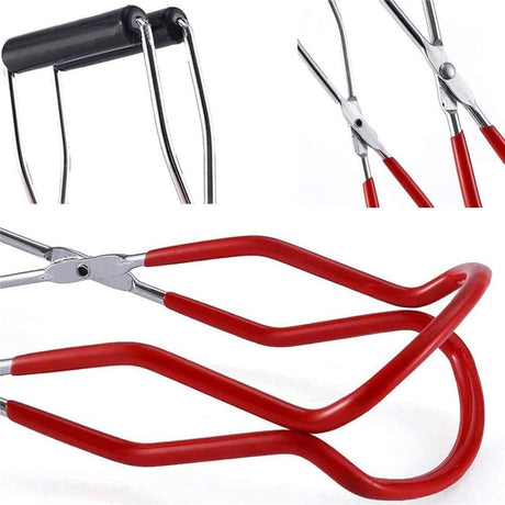2 pack Canning Jar Lifter Tongs, Stainless Steel Jar Lifter with Grips - for Slip Wide-Mouth Clip for Kitchen Restaurant