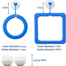 2 set Turtle Feeding Ring with Suction Cup and Nitrifying Balls Fish Food Holder Aquatic Toys for Turtles Tortoise Goldfish Guppy Koi Puffer Turtle Tank Accessories (Square & Circle)