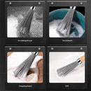 2 pack Cookware Scrubber Brush Stainless Steel Material, Long-Handled Dishwashing Brush with Ergonomic Design, Kitchen Cleaning Brush, Dishwashing Scrubber for Pots Skillets Ovens Grills