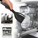 2 pack Kitchen Cooking Spatula, 2 in 1 Egg Silicone Fried Egg Grip Flip Tongs Double Sided Turner Multi Purpose Non stick Kitchen Shovel for Bread Fish Pancake Toast（black）