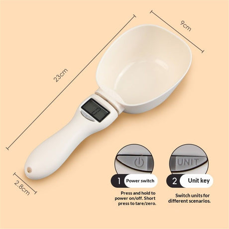 Digital Measuring Spoon Scale, Food Measuring Scoop Scale, Food Weight Scale Grams and Ounces, Polygons Measuring Spoon, ABS Kitchen Weight Scale for Food with LCD Screen（Battery not included）