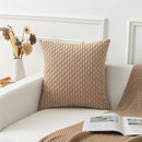 Textile Throw Pillow Covers Soft Corduroy Decorative Set of 2 Boho Striped Pillow Covers Pillowcases Farmhouse Home Decor for Couch Bed Sofa Living Room 18x18 Inch（pillowcase only）