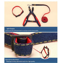 Denim Step-in Dog Harness,No Pull Escape-Proof Dog Harness and Set,Adjustable Quick Fit Dog Halter Vests for Small Medium Size Dogs Back Clip Anti-Twist for Easy Walking Training Running（L）