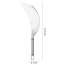 2 pack Pan Pot Strainer with Handle Stainless Steel Hand Held Crescent Drainer for Spaghetti Fry Noodles Fruit Vegetable Pasta Strainer Heavy Duty Food Drainers