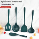 5 pack Silicone Kitchen Cooking Utensils Set: Heat Resistant Long Kitchen Gadgets, Stick Rubber Cook Accessories For Food Prep, Frying, Serving, Basting